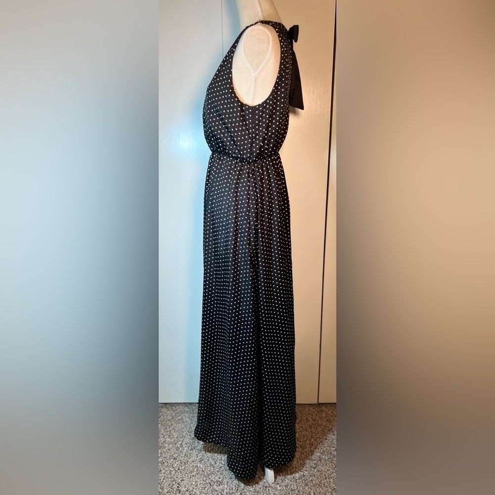 Draper James RSVP Maxi Formal/Bridesmaid Dress Black White Polka Dot Size M - Picture 3 of 8